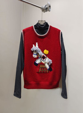 0MB.欧洲站新品HELMCH深圳南油羊毛针织衫背心打底衫百搭两件套女