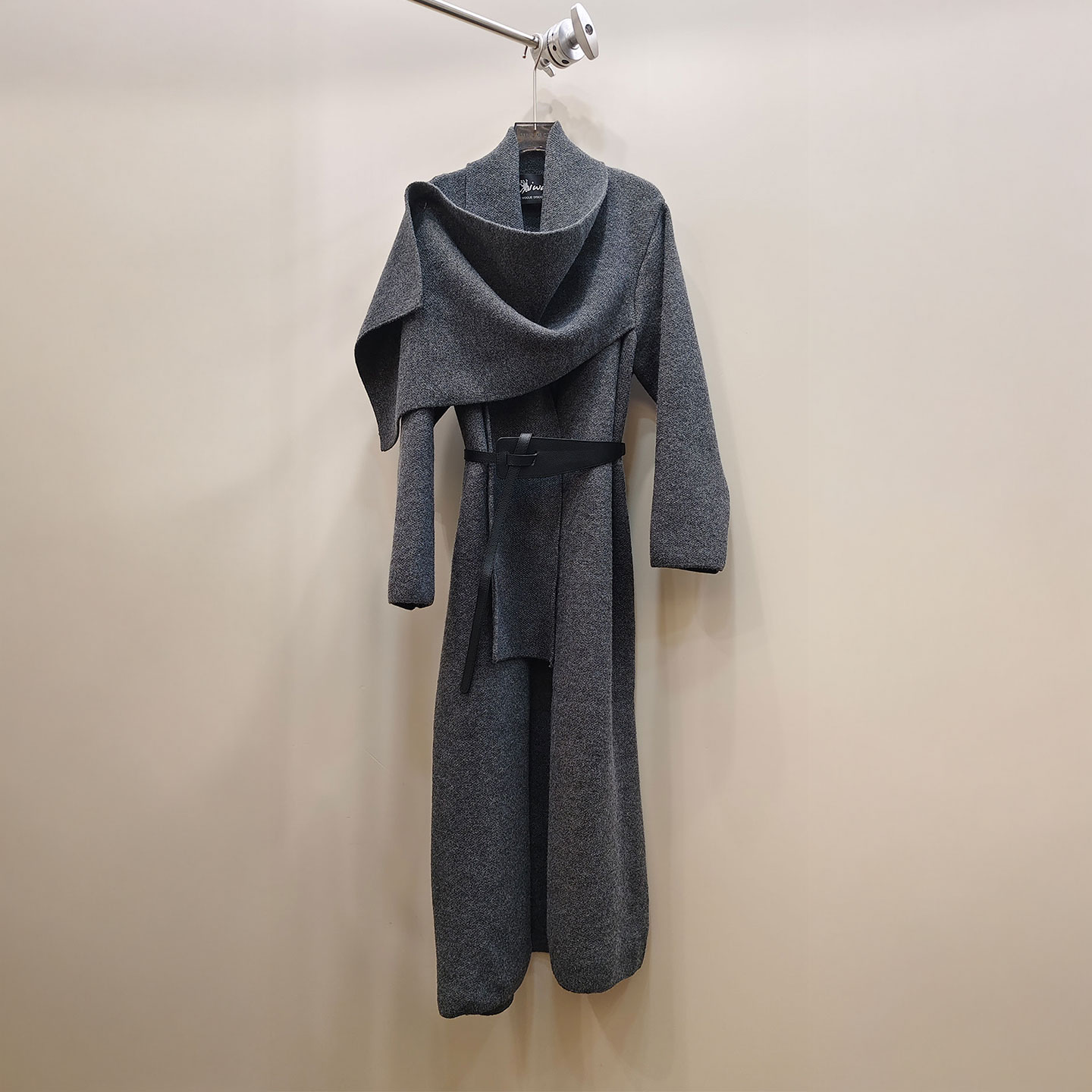 0MB.欧洲站新品HELMCH可拆卸披肩大围巾长款呢子围脖毛呢百搭外套