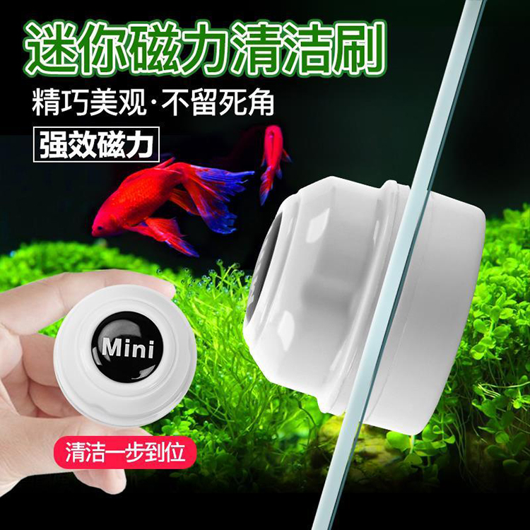 圆形鱼缸迷你磁力刷强吸力除藻鱼缸玻璃清洁工具鱼缸刷清洗玻璃刷