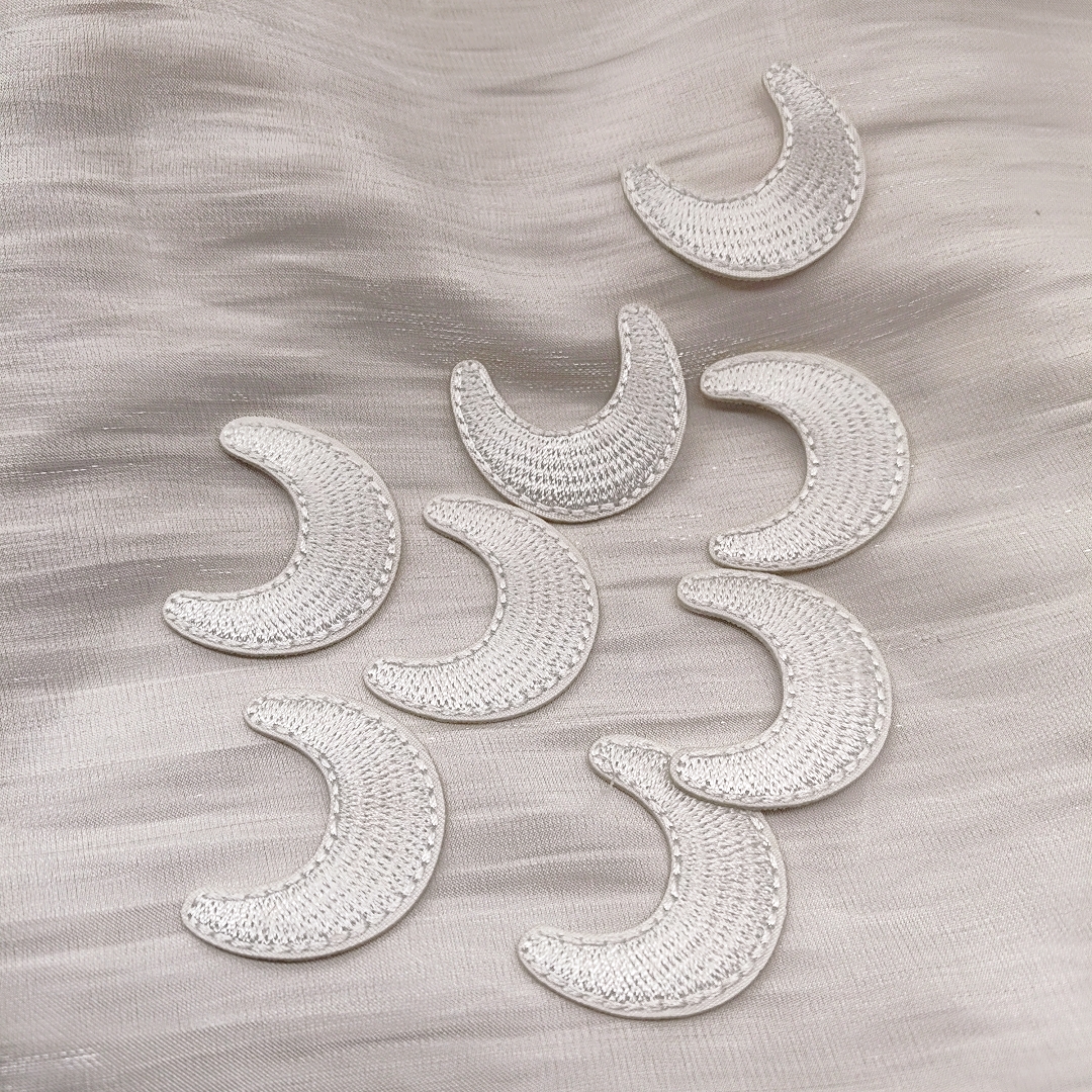 爱买就淘多色满钻打底小月亮刺绣贴片宠物发夹diy儿童发饰材料