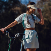 短款 防晒UPF50 T恤半身裙女 户外城市运动风撞色拼接套装 Halcyon