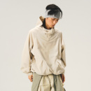 Halcyon 春秋 山系户外泡泡纱连帽套头夹克外套男半拉链宽松套头衫