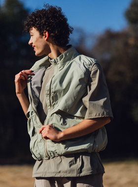 Halcyon 山系户外多结构运动马甲男防泼水立领外搭潮流背心上衣