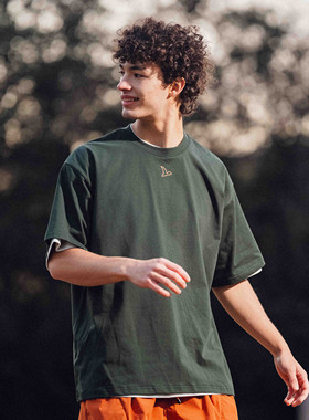 Halcyon 索罗娜面料夏季凉感透气基础logo印花短袖男圆领打底T恤