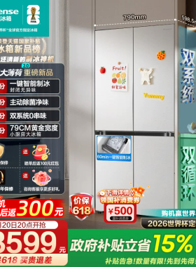 [大薄荷2.0]海信冰箱508十字四门自动制冰超薄零嵌入家用509同款
