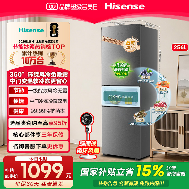 热卖5万+海信256一级节能冰箱图片