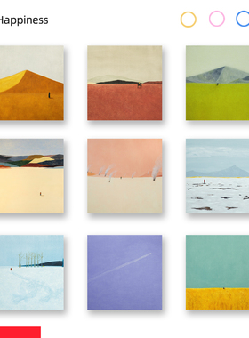 萨拉路吉艺术餐厅挂画迷你正方形无框画小幅壁画客厅小尺寸装饰画