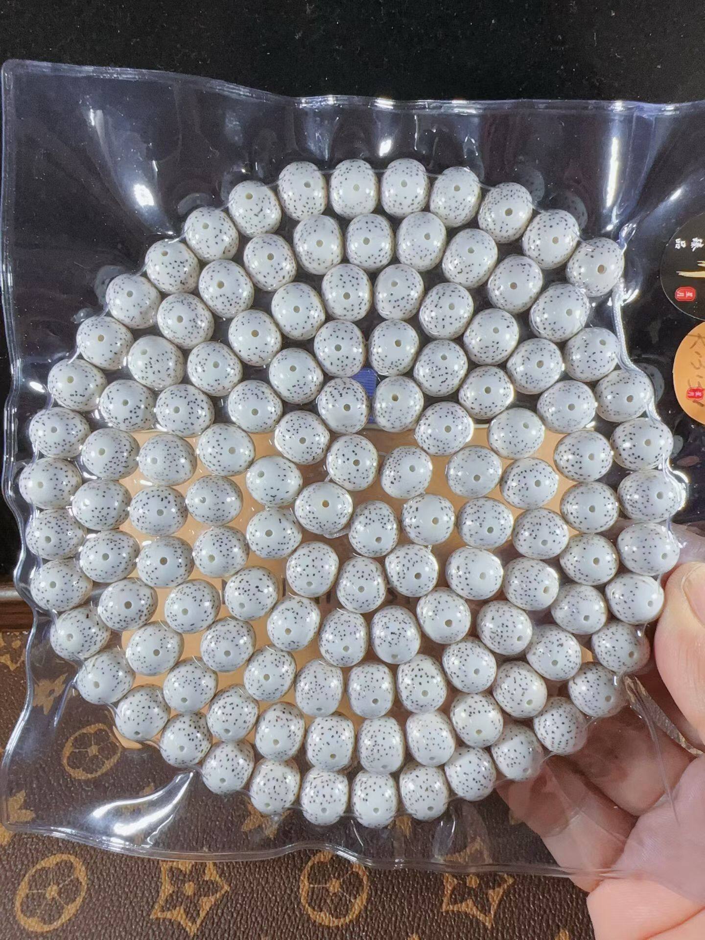 毕业级脱脂顺白星月菩提手串10菩提