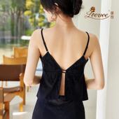 丽维新款 25007轻奢性感鸢尾花蕾丝与无痕拼接一体薄胸垫美背吊带