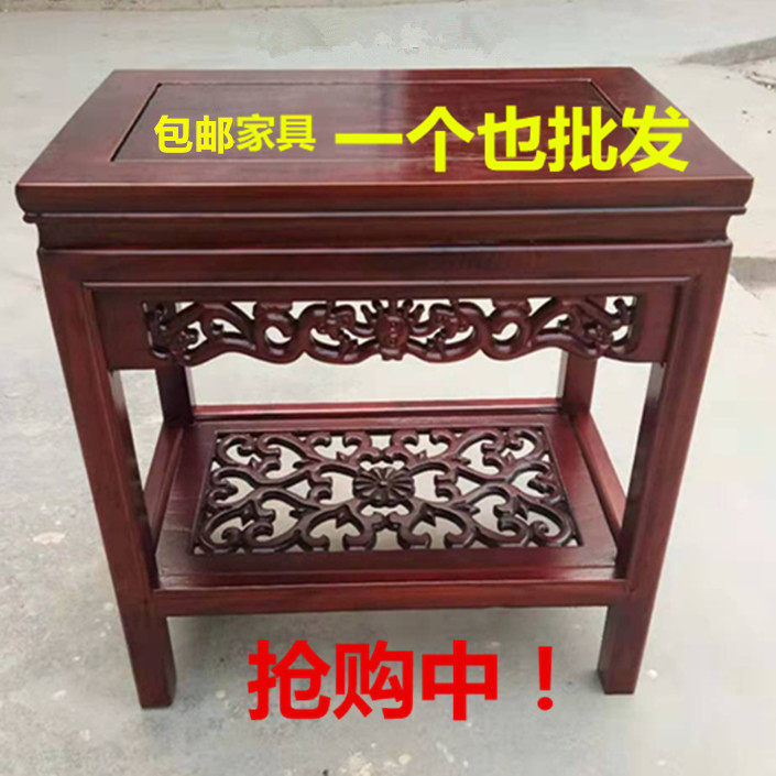 包邮奇石鱼缸置物架多层客厅室内茶桌花架盆景架桌底座中式实木质