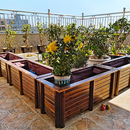 防腐木花箱户外阳台种菜盆花园装 饰庭院长方形花槽碳化实木种植箱