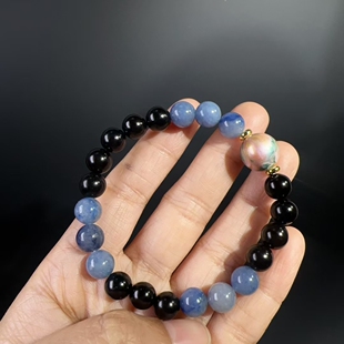 8MM黑檀木东陵玉大漆手链diy 手工圆珠手串爆款饰品