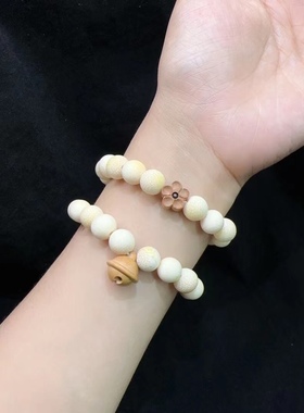 10MM金丝竹桃木桃花铃铛手链手串