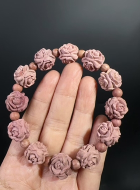 小号三面玫瑰花手链原创手串DIY时尚批发文玩佛珠配饰小红书爆款