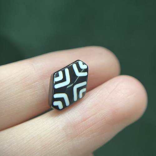 西亚天然黑白玛瑙黑白条纹散珠隔珠 文玩手串项链顶珠腰珠diy配件