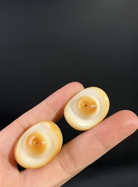 象牙果原果元宝通孔配件炭烤雕刻佛珠文玩手串挂饰吊坠配件配饰