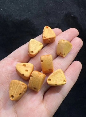 奶酪黄金檀木上下通孔配件DIY配饰品