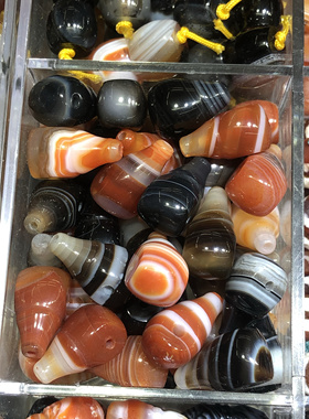 缠丝玛瑙红色黑色一线三通配饰 108配珠 手工diy饰品