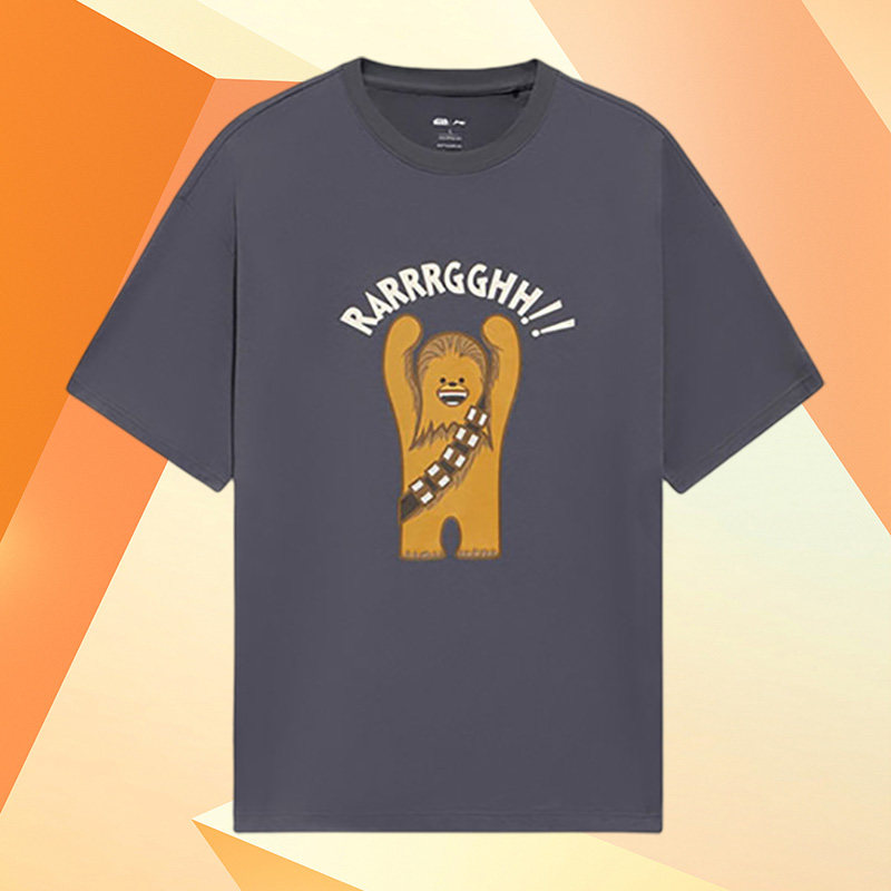 Lining/李宁正品星球大战联名男子时尚宽松休闲短袖T恤AHSS875