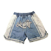 宽松男子运动中腰牛仔短裤 李宁正品 滑板系列美式 新款 AJSR003 夏季