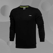 圆领长袖 男套头衫 加厚保暖运动服加绒卫衣AWDQB57 李宁秋冬季 正品