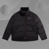 女子运动休闲时尚 新款 保暖立领羽绒服外套AYMS028 冬季 李宁正品