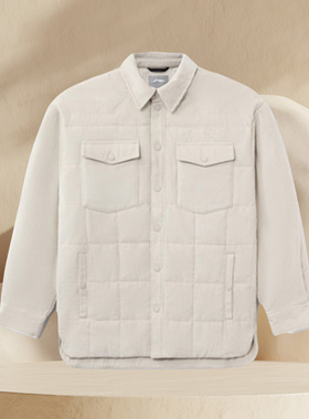 李宁正品新款运动时尚男子灯芯绒翻领纯色夹克短款棉服AFMR491