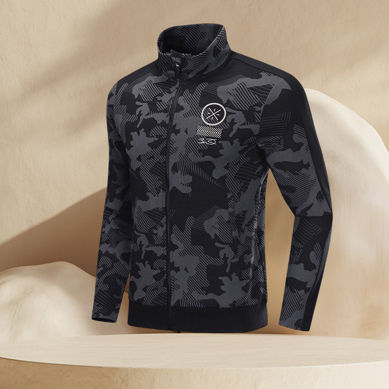 李宁卫衣男装秋季薄款韦德系列时尚开衫无帽运动外套AWDP441