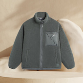 李宁正品 男子BADFIVE运动休闲加绒保暖羊羔绒立领外套AFDSA67 新款