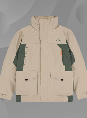 李宁正品冬男子运动休闲时尚三合一可拆卸保暖羽绒服外套AWBR019