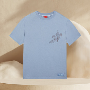 中国李宁X故宫·宝蕴楼联名短袖 T恤国潮刺绣含棉运动上衣AHSQ669