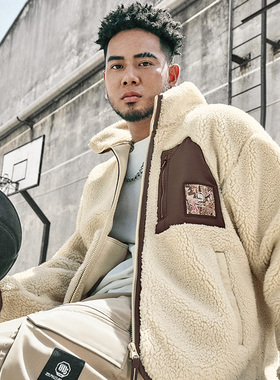 Lining/李宁正品反伍BADFIVE男子加绒保暖仿羊羔绒外套AFDT667