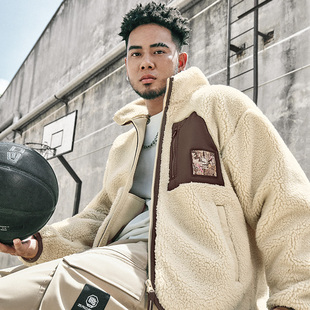 Lining 反伍BADFIVE男子加绒保暖仿羊羔绒外套AFDT667 李宁正品
