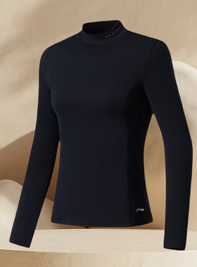 李宁正品新款女子运动休闲健身训练跑步半高领保暖长袖T恤ATLS076