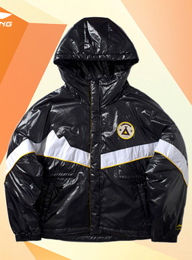 Lining/李宁正品女子时尚潮流宽松休闲保暖连帽运动棉服AJMP548