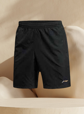 正品李宁19夏季运动生活男子休闲透气短卫裤AKSP553