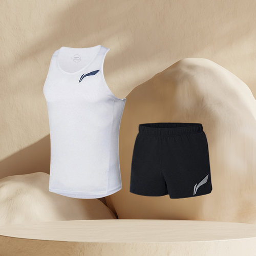 李宁专业比赛套装跑步系列帅气男子凉爽透气反光运动服AATR089