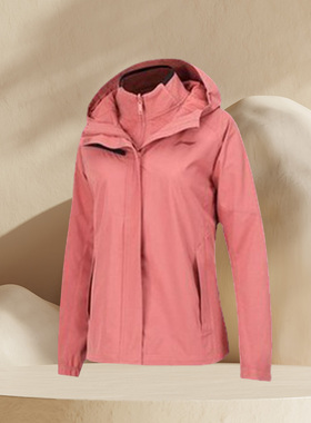 李宁正品外套女冬季新款三合一连帽加绒保暖运动防风衣AWBR020