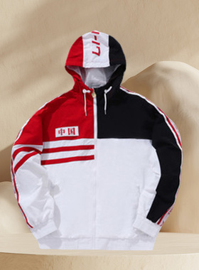 中国李宁纽约时装周走秀款风衣男女情侣开衫连帽上衣外套AFDN371