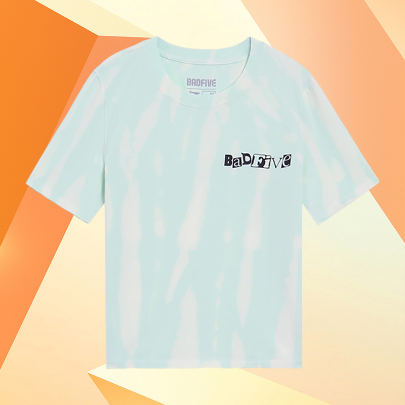 Lining/李宁正品反伍BADFIVE女子紧身舒适休闲运动短袖T恤AHSS424