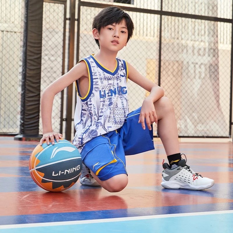 李宁正品新款男大童音速7减震回弹童耐磨运动休闲篮球鞋YKBR026