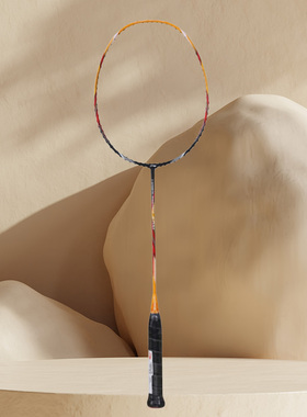 李宁初学者能量系列羽拍全碳素训练单拍轻球拍A700灰金AYPP052