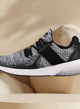 春季李宁女鞋休闲鞋耐磨减震支撑一体织鞋时尚运动鞋AGLN044