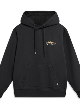 Lining/李宁正品冬季男子潮流时尚宽松加绒套头连帽卫衣AWDT953