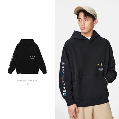 李宁韦德Dreamer系列男女同款加绒保暖宽松套头连帽卫衣AWDSI37