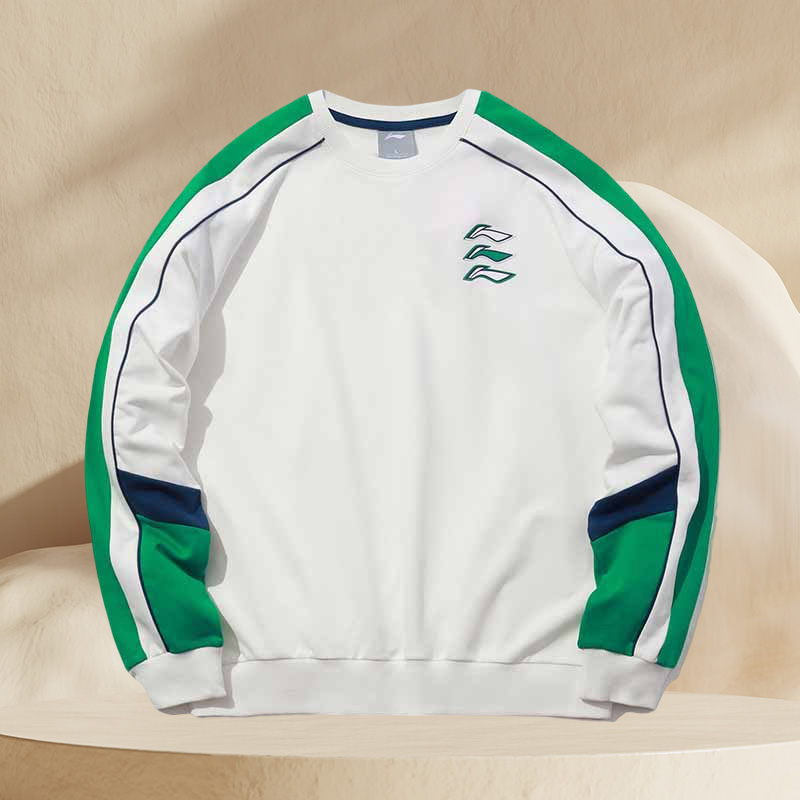 李宁正品新款男女同款运动休闲时尚潮流圆领套头衫卫衣AWDR613