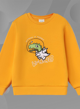 李宁正品童装卫衣男女小童新款运动生活系列休闲圆领卫衣YWDR520