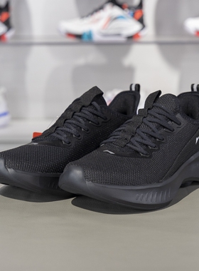 李宁正品2024秋季新款男子舒适低帮透气轻便简约跑步鞋AGLU321-1