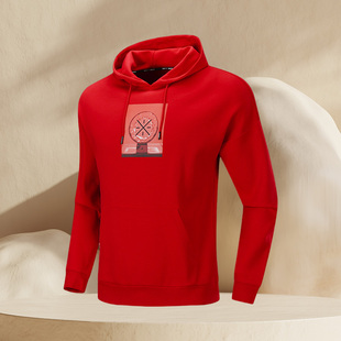 李宁卫衣男子冬季新款韦德之道套头连帽保暖时尚运动上衣AWDP657