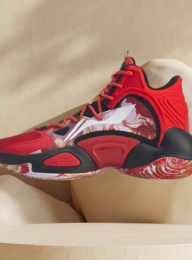 春季新款李宁正品空袭6男子高帮透气减震耐磨防滑篮球鞋ABAQ005